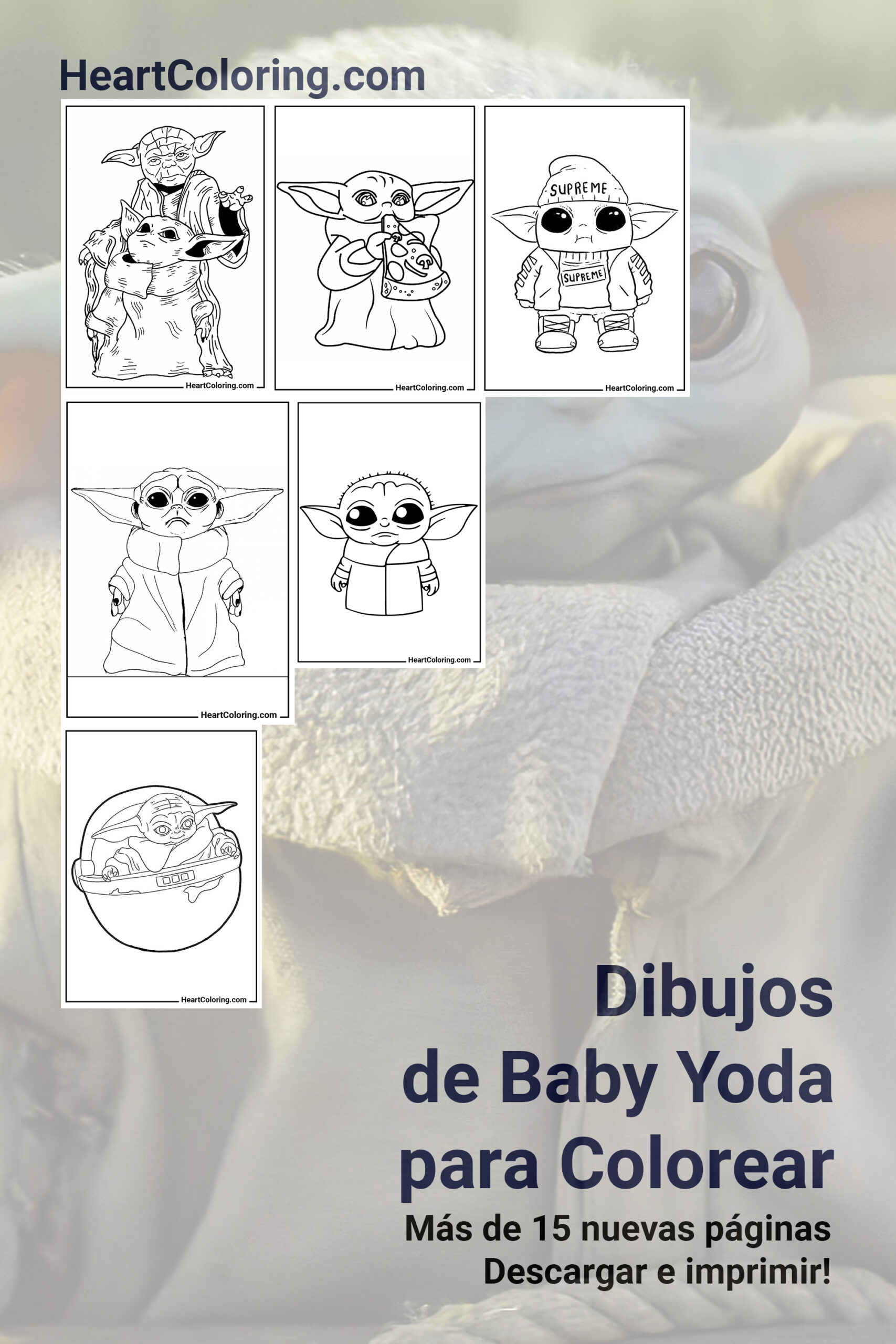 Dibujos de Baby Yoda para Colorear